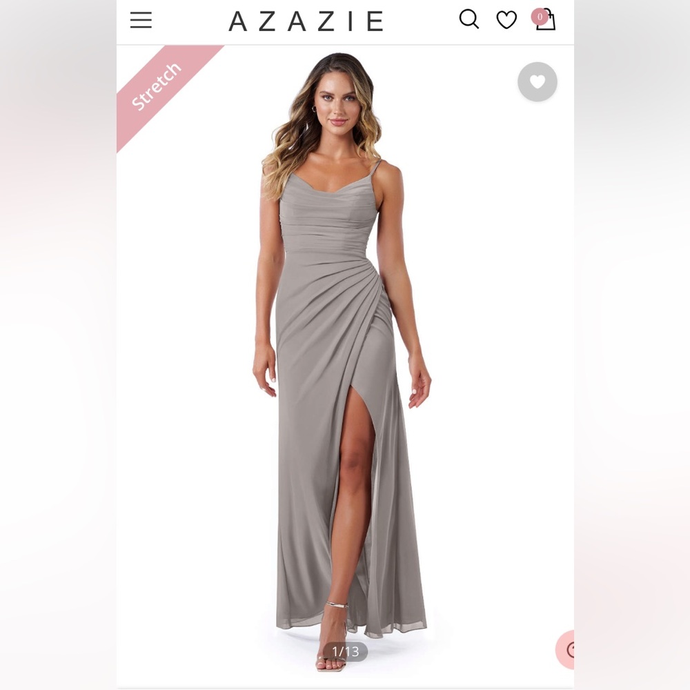 Azazie Deandra dress size A6 color silver